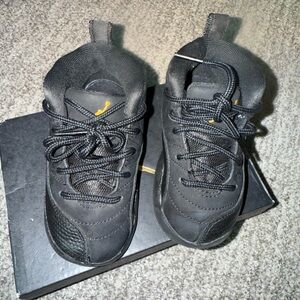 Jordan Kids Black Sneakers with Gold Details